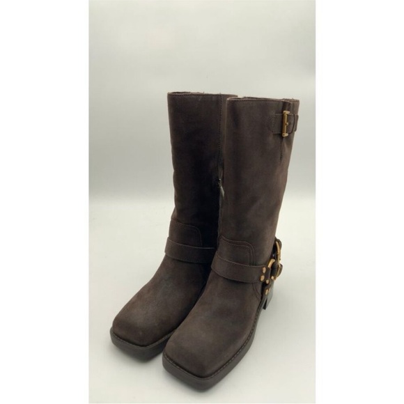 Michael Kors Crosby NWT-WMNS Brown Suede Moto Boots 8 👢 - Picture 2 of 3